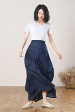 Load image into Gallery viewer, Navy Blue Long Pleated Skirt C3273
