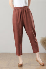 Load image into Gallery viewer, Brick Red Casual Linen Pants C3213，Size M #CK2300125
