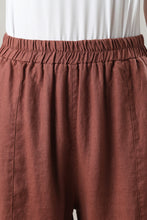 Load image into Gallery viewer, Brick Red Casual Linen Pants C3213，Size M #CK2300125
