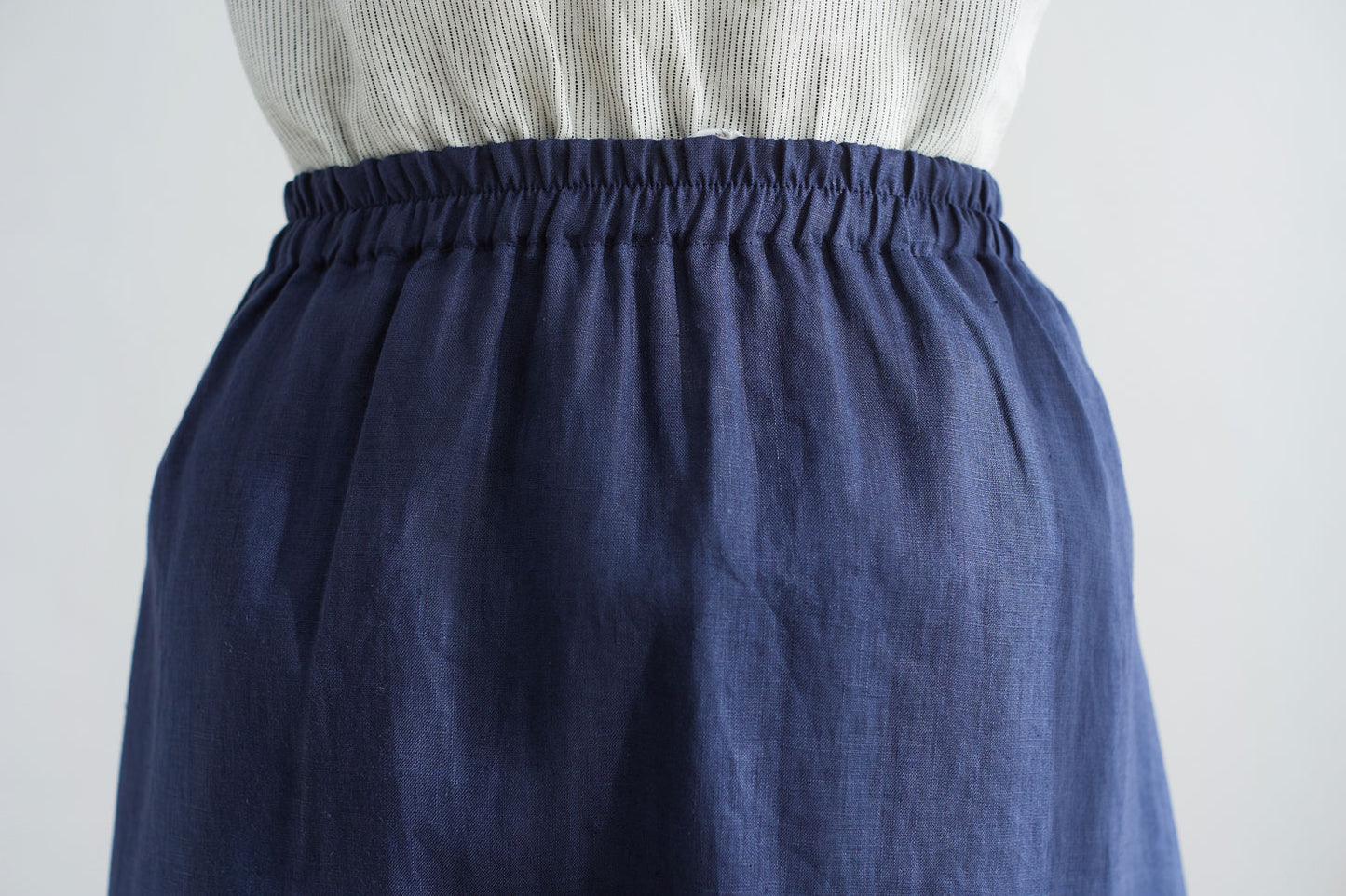 Button Down Linen Skirt for Women C2707