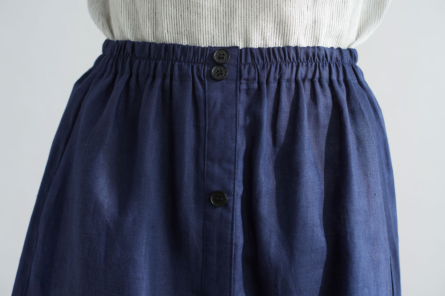 Button Down Linen Skirt for Women C2707