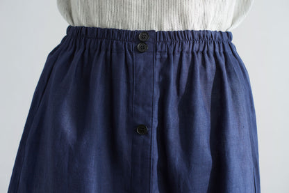 Button Down Linen Skirt for Women C2707