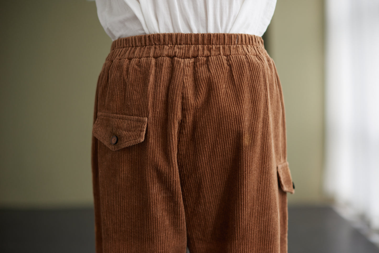 Casual Brown Corduroy Pants for women c2426