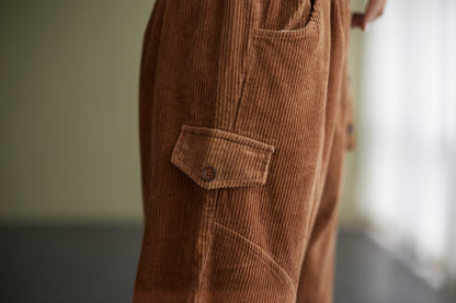 Casual Brown Corduroy Pants for women c2426