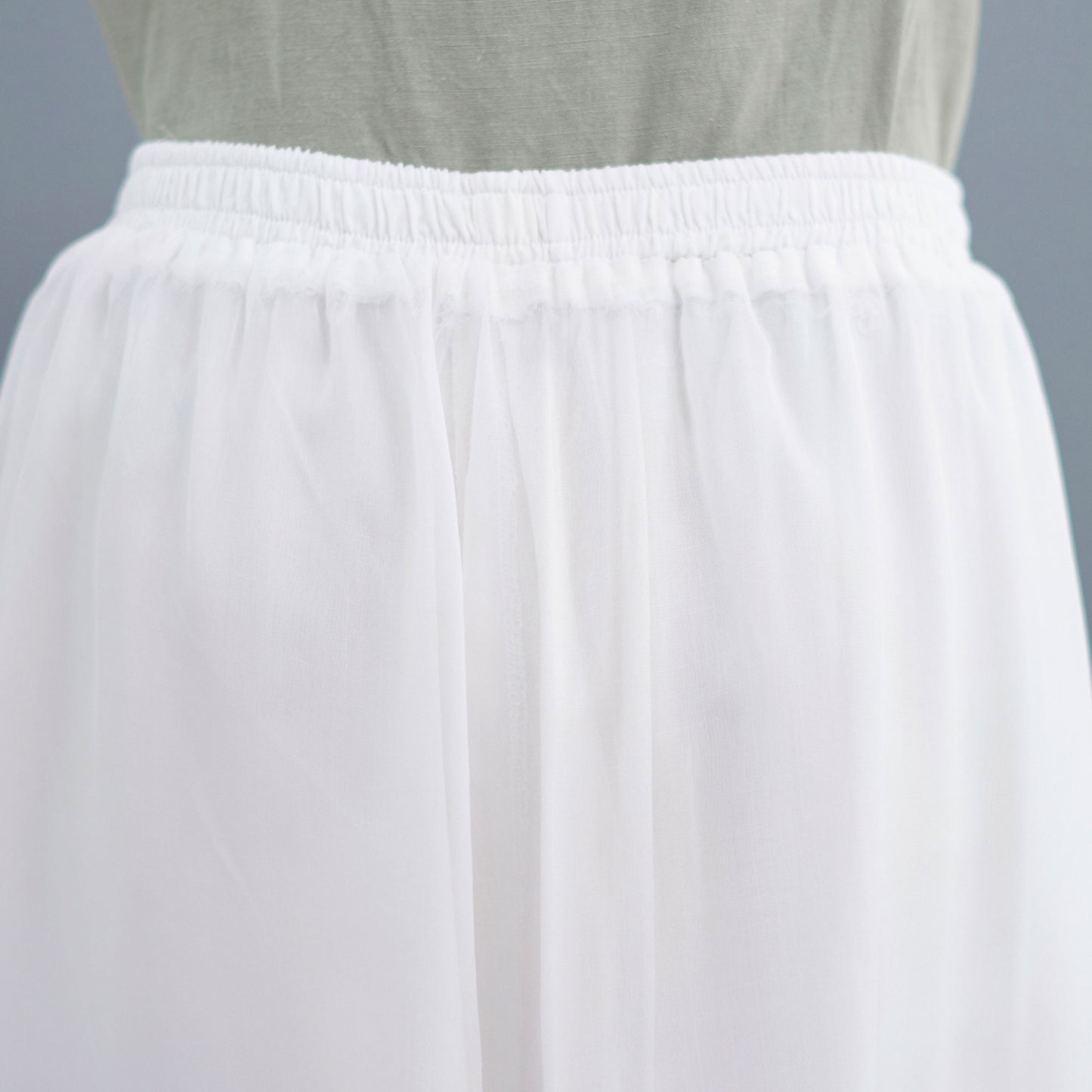 Summer White Chiffon Palazzo Pants for Women C2196