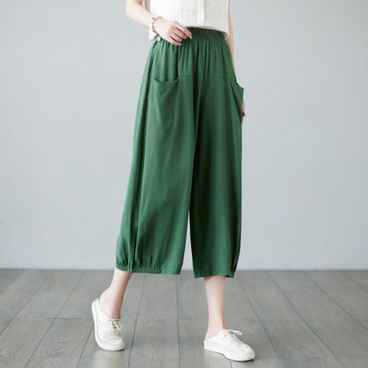 Casual Trouser Cropped Wide Leg Pants c2287