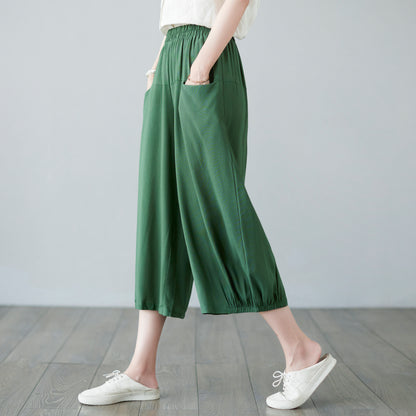Casual Trouser Cropped Wide Leg Pants c2287