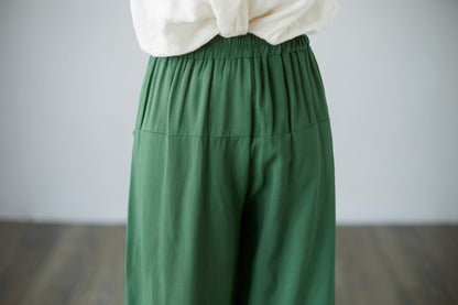 Casual Trouser Cropped Wide Leg Pants c2287