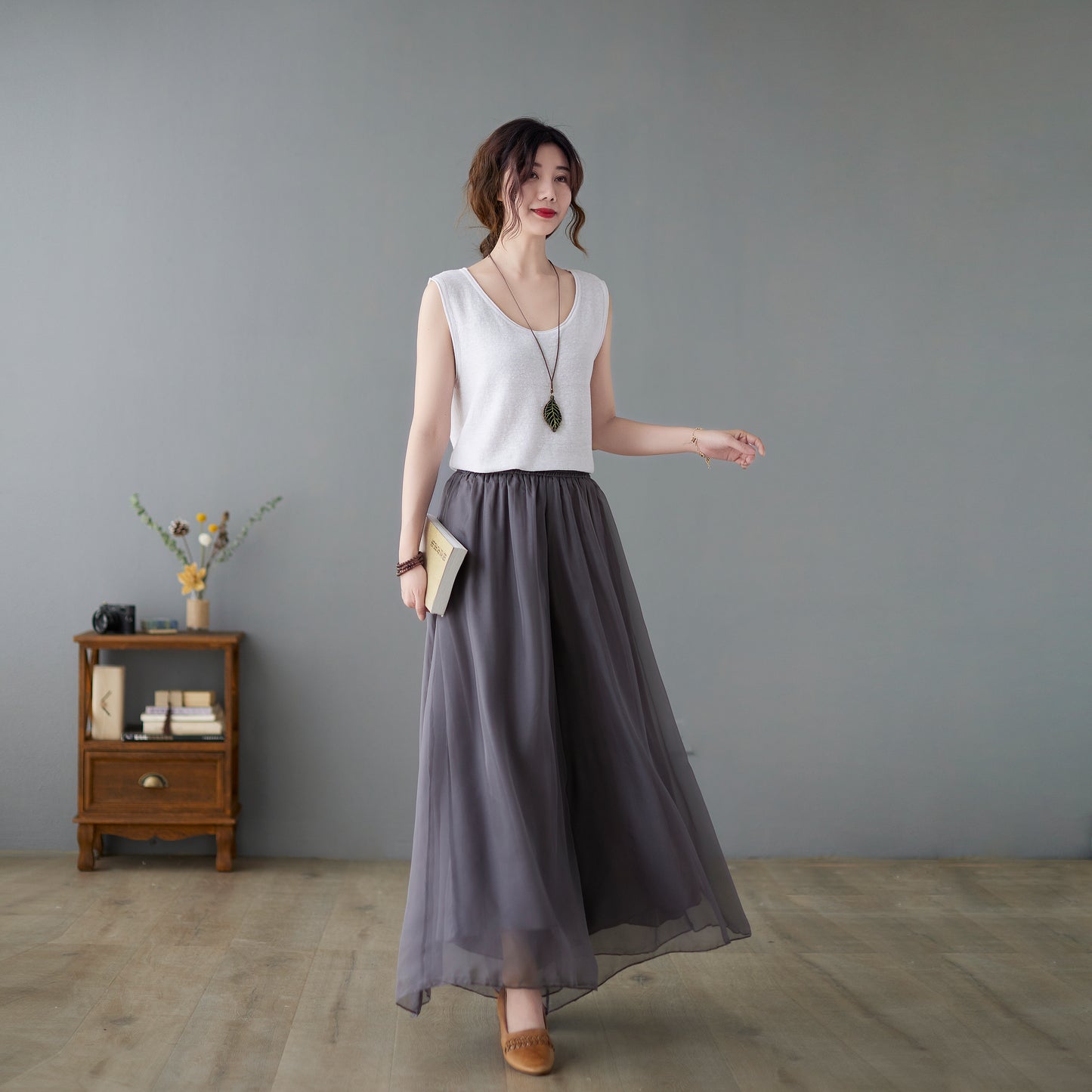 Summer maxi wide leg chiffon pants C2241