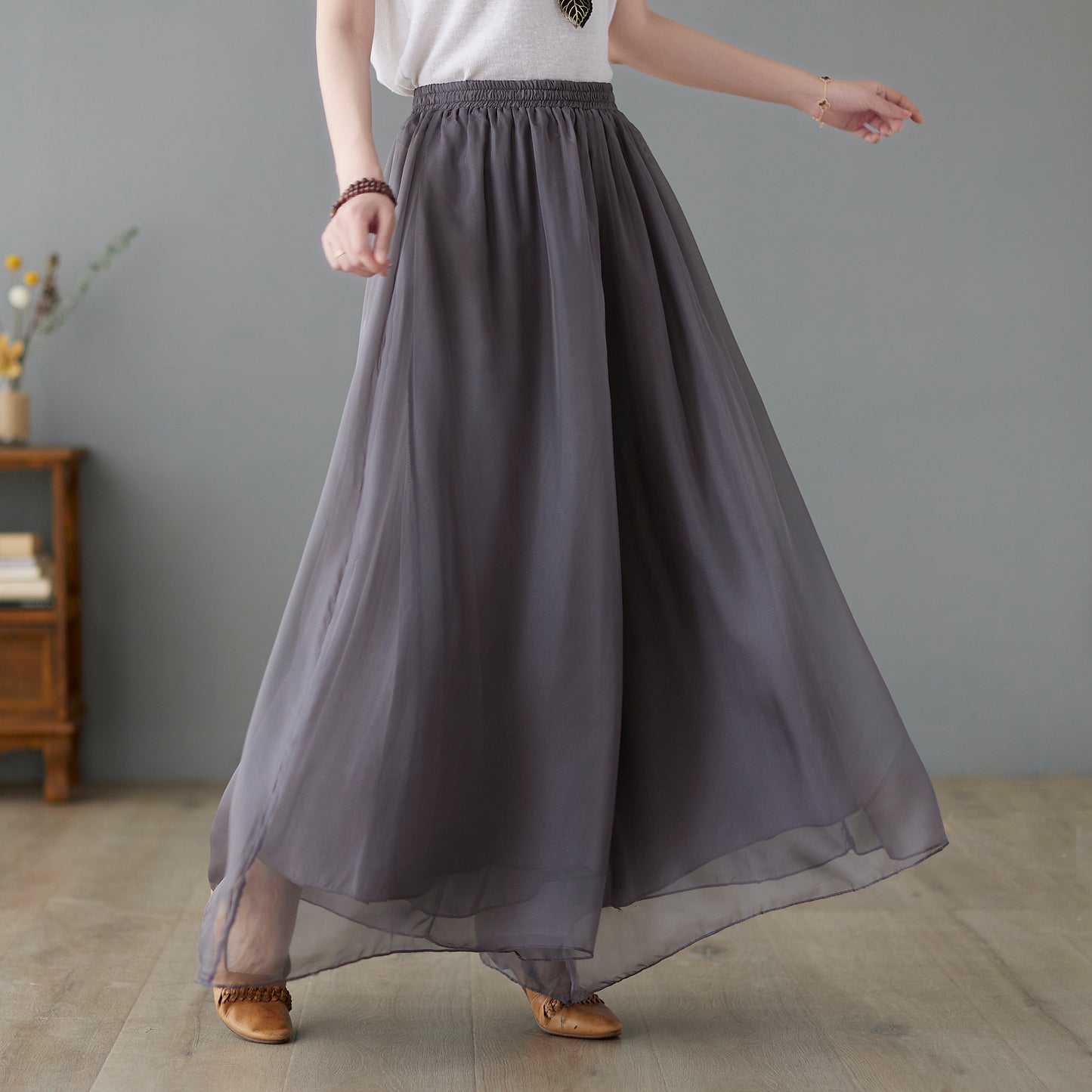 Summer maxi wide leg chiffon pants C2241