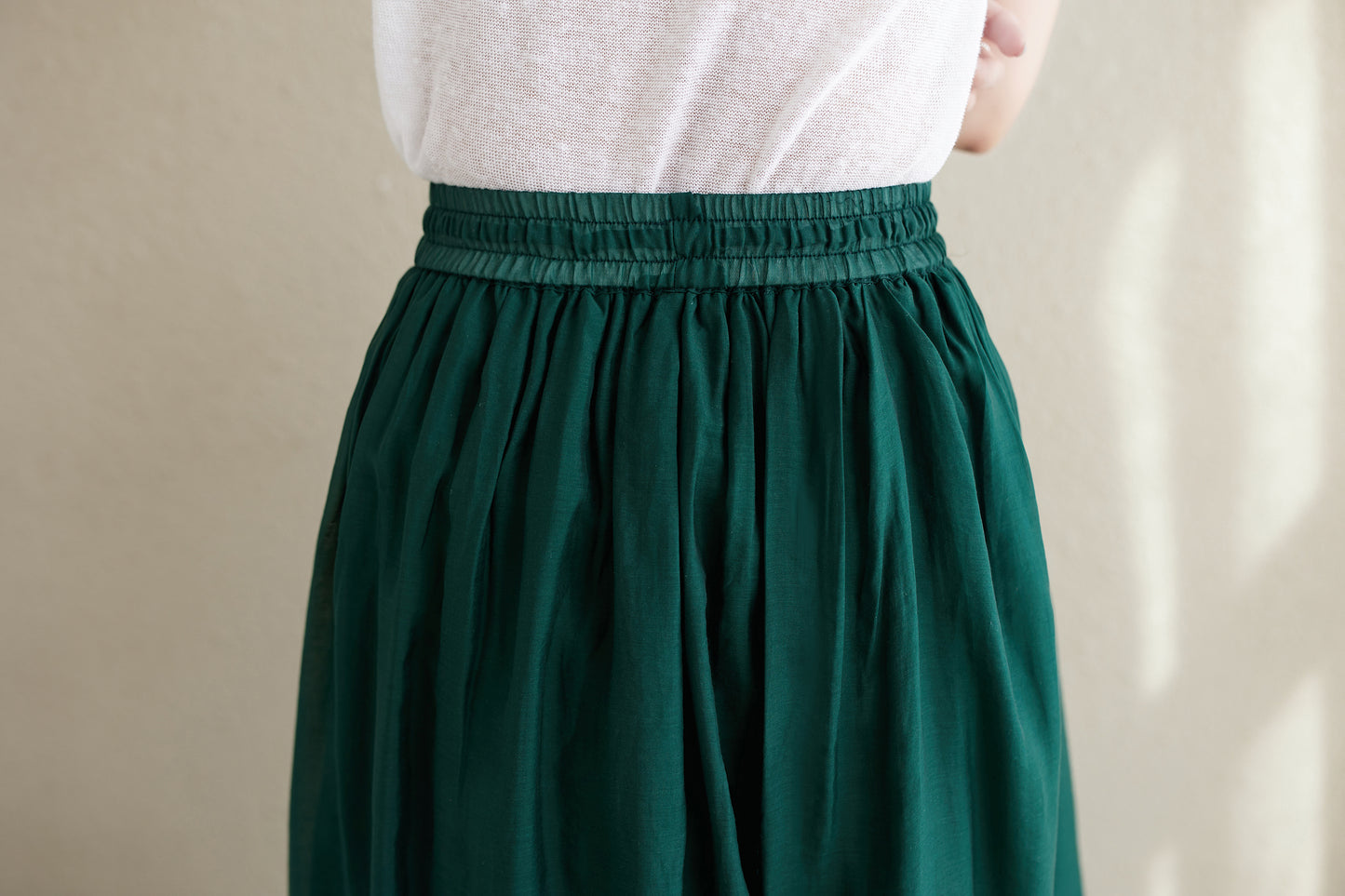 Long Swing Chiffon Green Skirt C2145