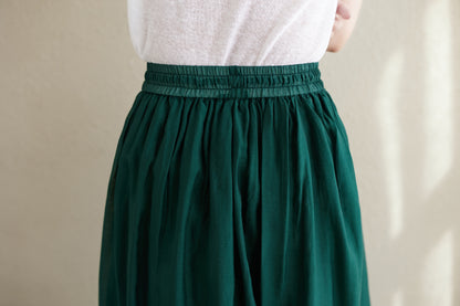 Long Swing Chiffon Green Skirt C2145