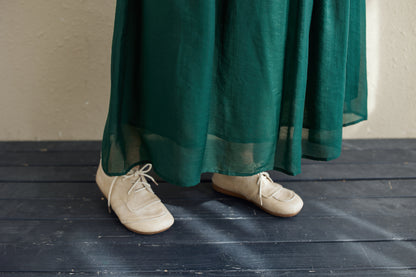 Long Swing Chiffon Green Skirt C2145