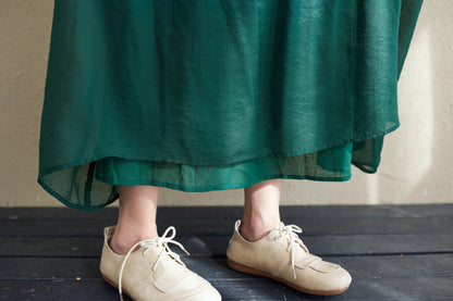 Long Swing Chiffon Green Skirt C2145
