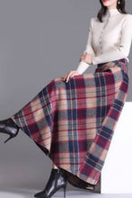 Load image into Gallery viewer, A line plaid long wool skirt C3712

