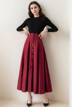 Load image into Gallery viewer, Wool Maxi A Line High Waisted Skirt C4259
