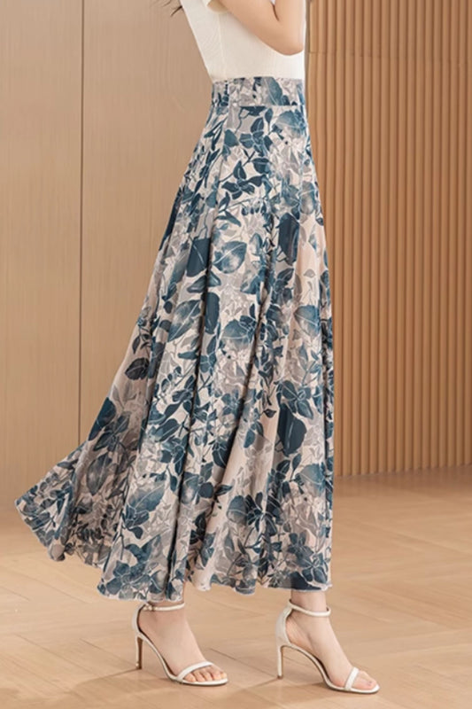 Maxi summer prom chiffon skirt women C4915
