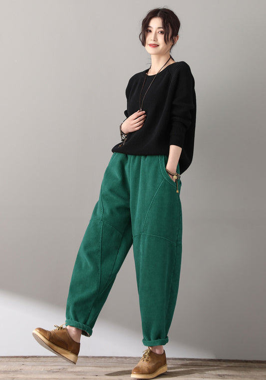Women Retro Loose Corduroy Pants C5139