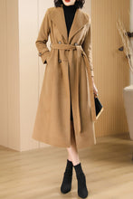 Load image into Gallery viewer, Women&#39;s Autumn and winter camel plaid coat C4216
