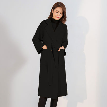 Winter Oversized Wrap Belt Wool Coat C5138