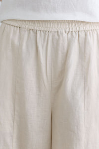 Beige Linen palazzo pants for Women C2660