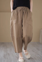 Load image into Gallery viewer, Loose fitting wide leg linen pants women C4440
