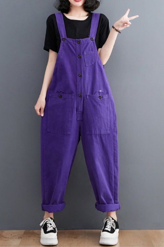 Loose fitting overalls pants women C5124