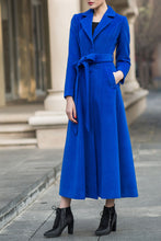 Load image into Gallery viewer, Women&#39;s Autumn and winter blue wool coat C4220
