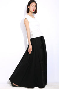 Button down Linen Maxi Skirt C336