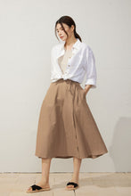 Load image into Gallery viewer, A-Line Light Brown Wrap Linen Skirt  C3929
