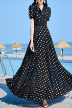 Load image into Gallery viewer, Black chiffon summer dress C4096
