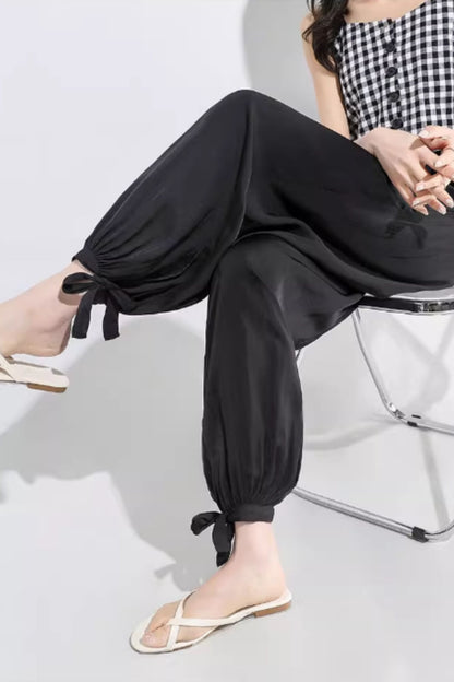 Loose fit summer chiffon pants women C4909