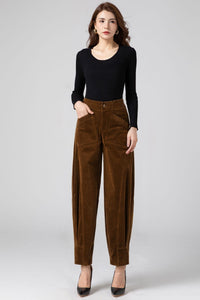 Corduroy Womens Casual Harem Pants C4312