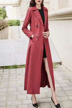 Load image into Gallery viewer, Burgundy women spring and autumn trench coat C4201
