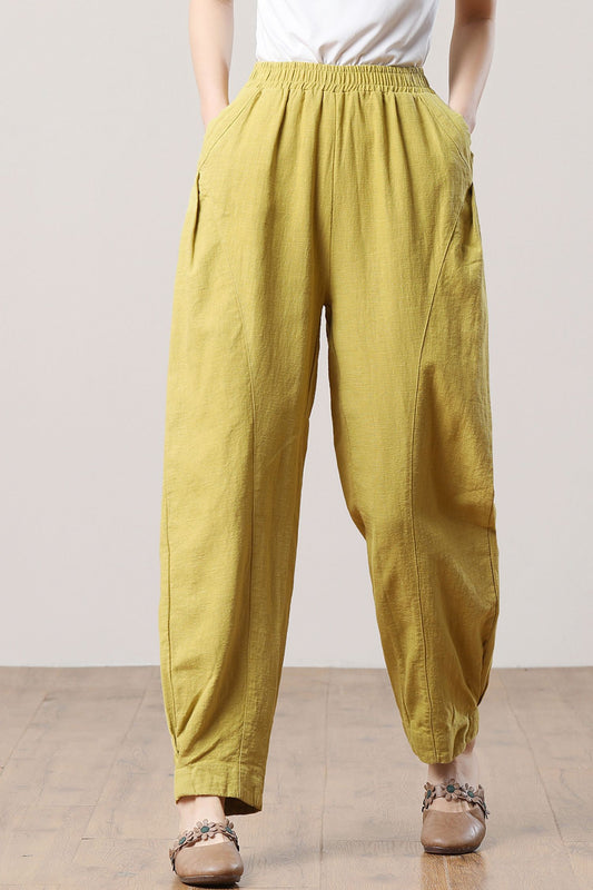 Women's  Long Casual Linen Pants C3284