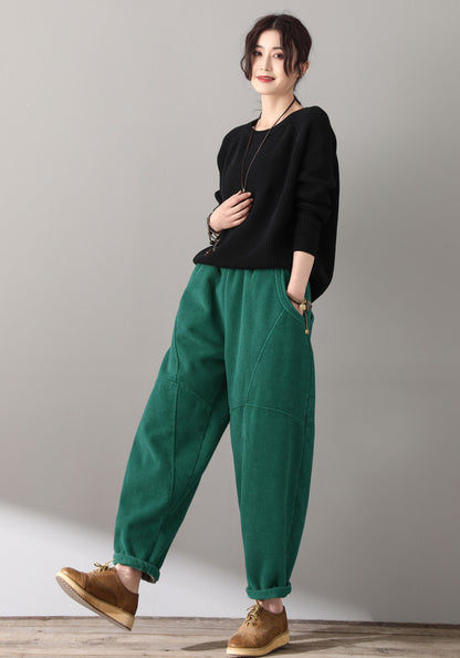 Women Retro Loose Corduroy Pants C5139