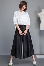 Load image into Gallery viewer, black palazzo womens wide leg pants C1250
