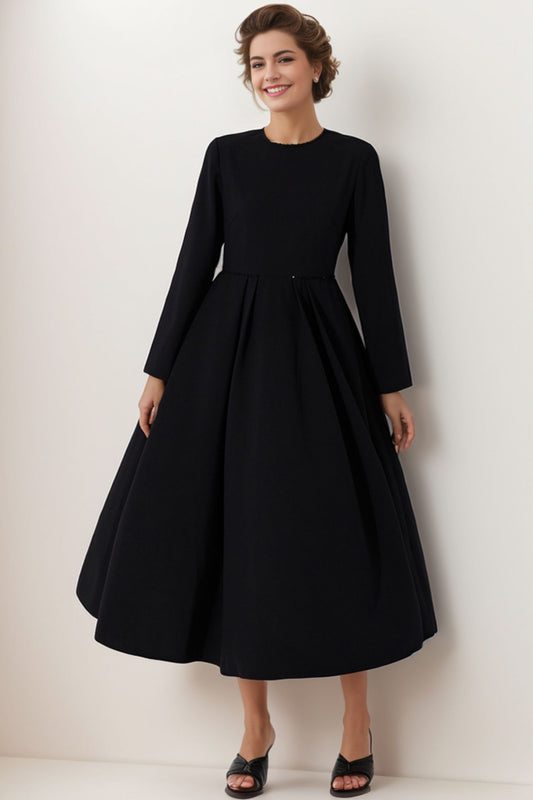 Women's Long Sleeves Black Party Dress C4103