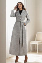 Load image into Gallery viewer, Grey A line long swing wool coat C4069
