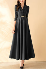 Load image into Gallery viewer, Suit Collar Long Sleeve dress C4153
