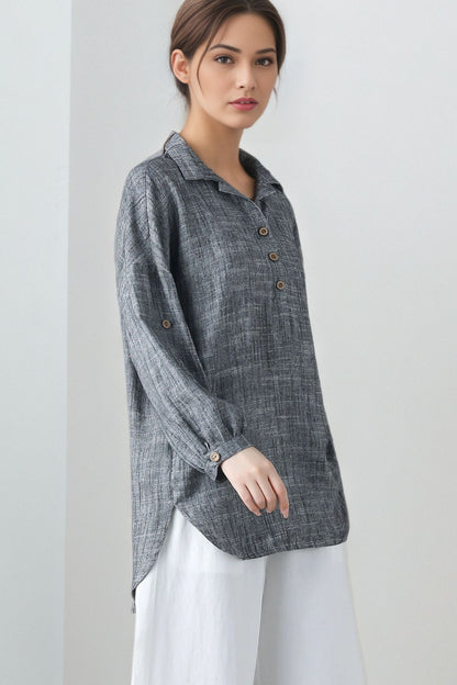 Spring Summer Linen Tops C5326