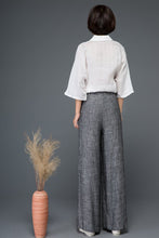 Load image into Gallery viewer, pleated linen womens wide leg pants C1152
