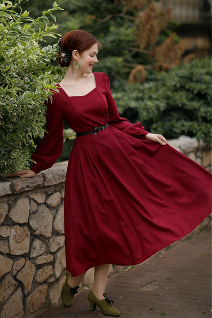 Elegant Red Swing Spring Evening Dress C3221