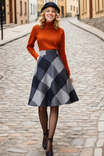 Load image into Gallery viewer, Retro Wool Plaid Skirt Women C4351
