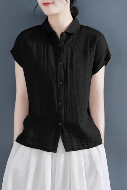 Casual linen womens summer shirt blouse C5046