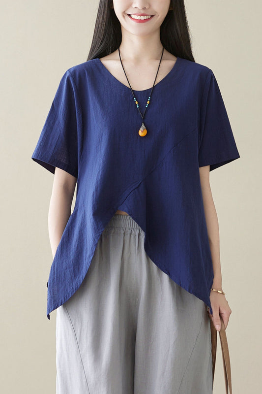 Navy blue Summer blouse C3964 - Size S # CK2400115