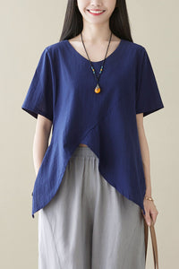 Navy blue Summer blouse C3964