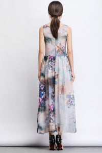 Floral Chiffon Elegant Party Dress C4010