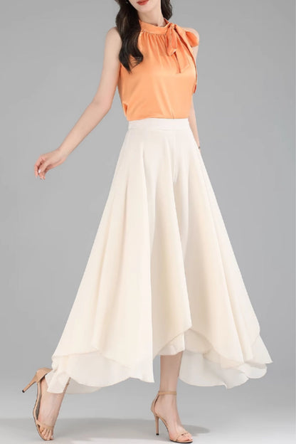 Irregular loose fit summer chiffon pants C4912
