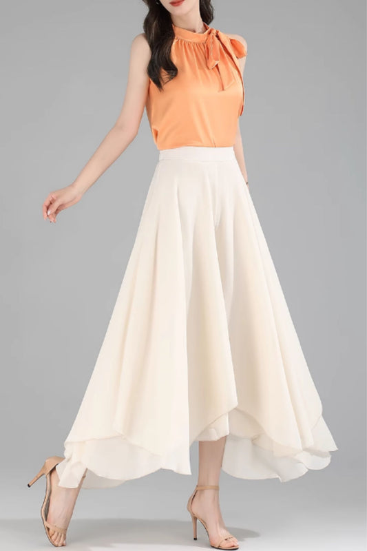 Irregular loose fit summer chiffon pants C4912